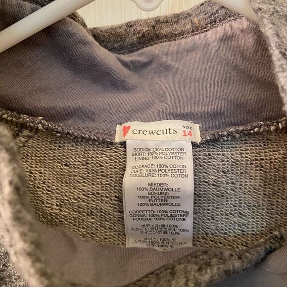 Crewcuts J Crew Gray Mockneck Sweatshirt Dress with Tulle Skirt Girls Size 14 - Picture 5 of 8
